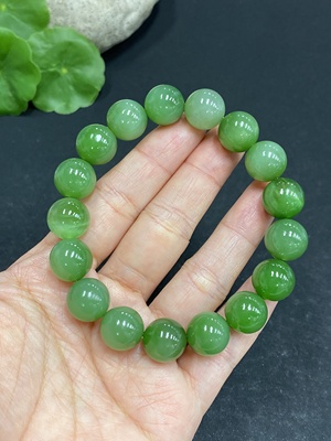 H32814233 Hetian Jade Bracelet, approx. 11.7mm beads, total weight approx. 45.2g