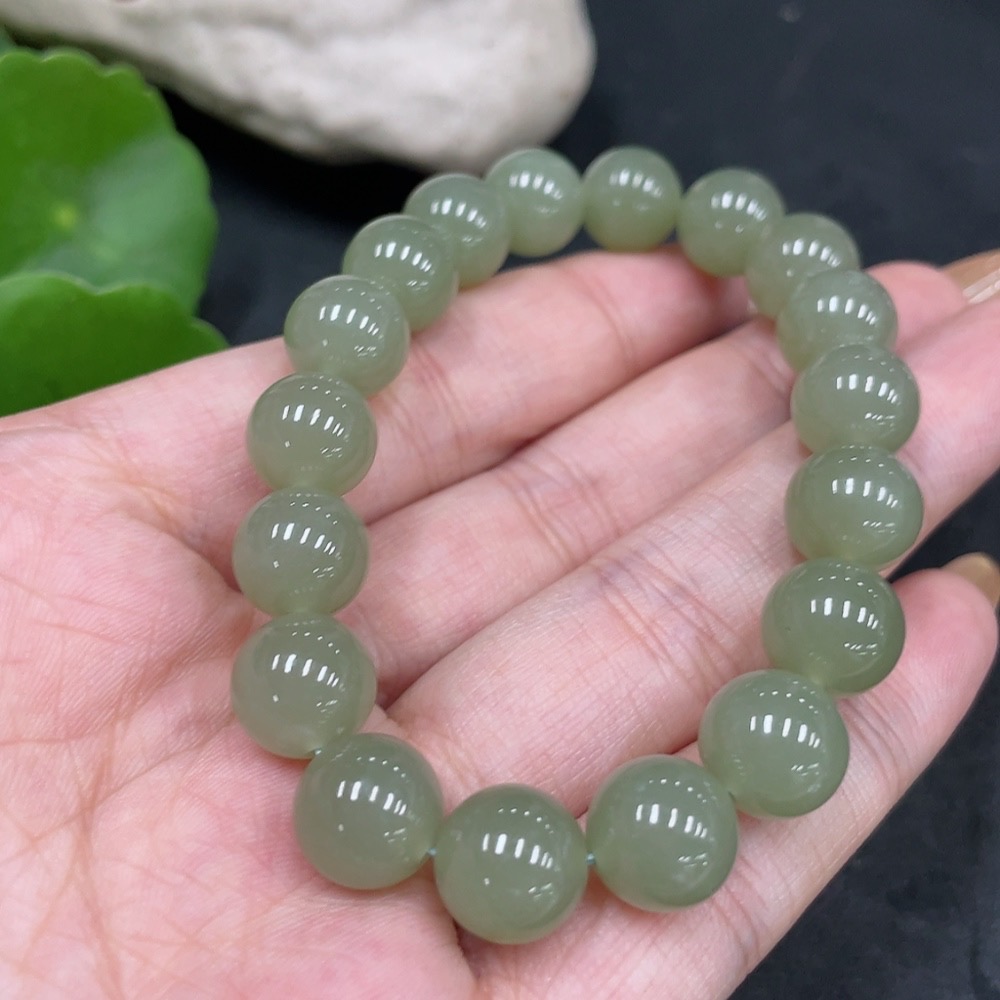 H32776928 Hetian Jade Bracelet, Approx. 9.9mm, Total Weight About 28g
