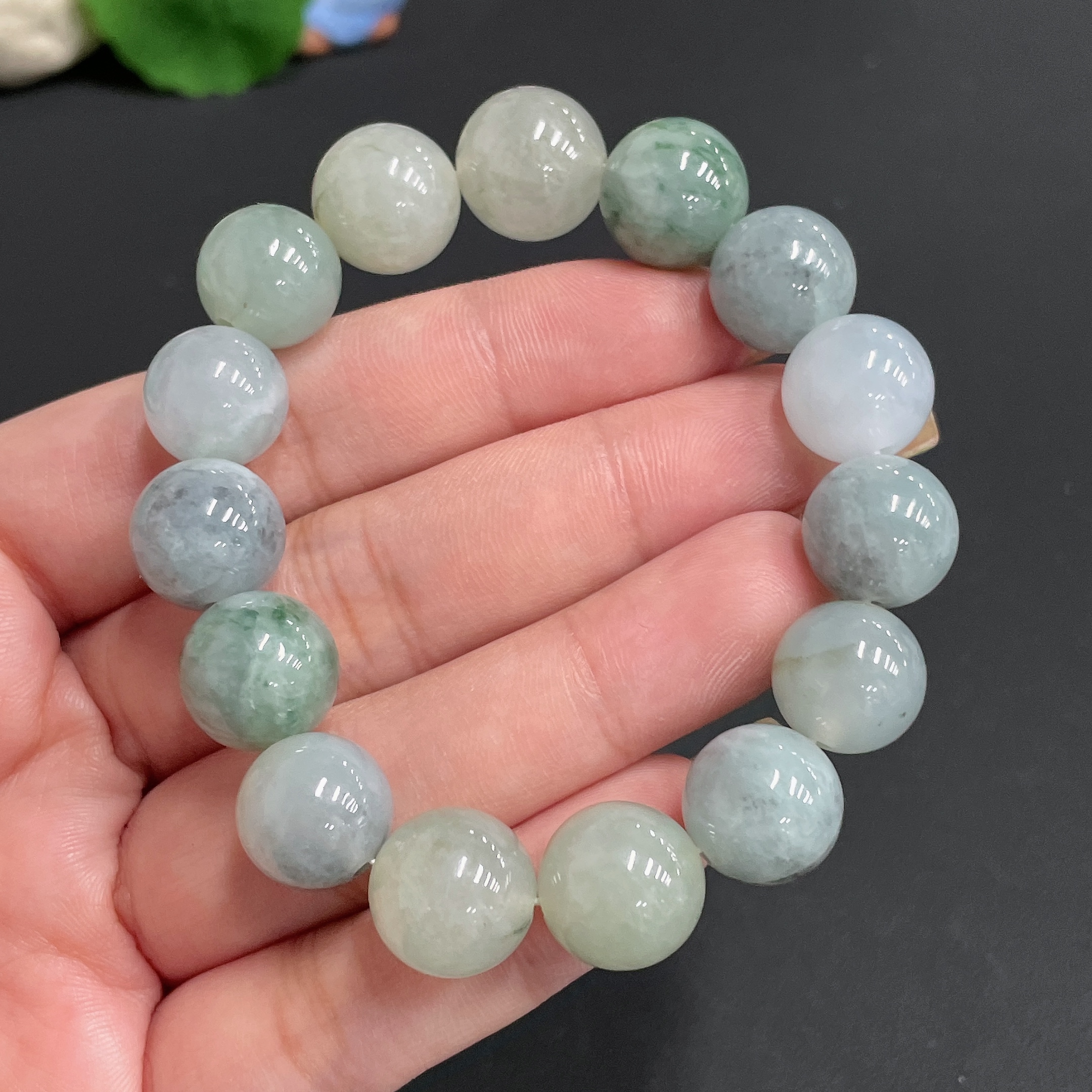 F20247601 Jadeite Bracelet Approx.12mm Total Weight 54.200g