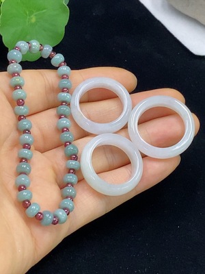 F35136475 Jadeite Ring/Bracelet Sell as a Lot with Non-Grade A Beads