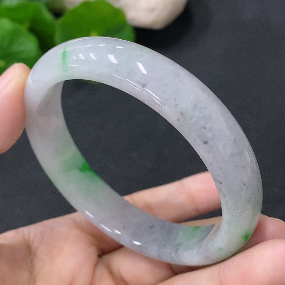 F33849760 Jadeite Round Bangle Size 55mm Total Weight Approximately 46.56g