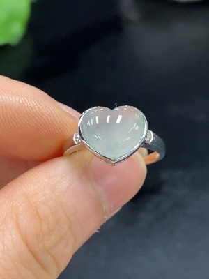 F27067568 Jadeite Inlaid Ring 18k Gold Size 14 Total Weight Approx. 2.7g