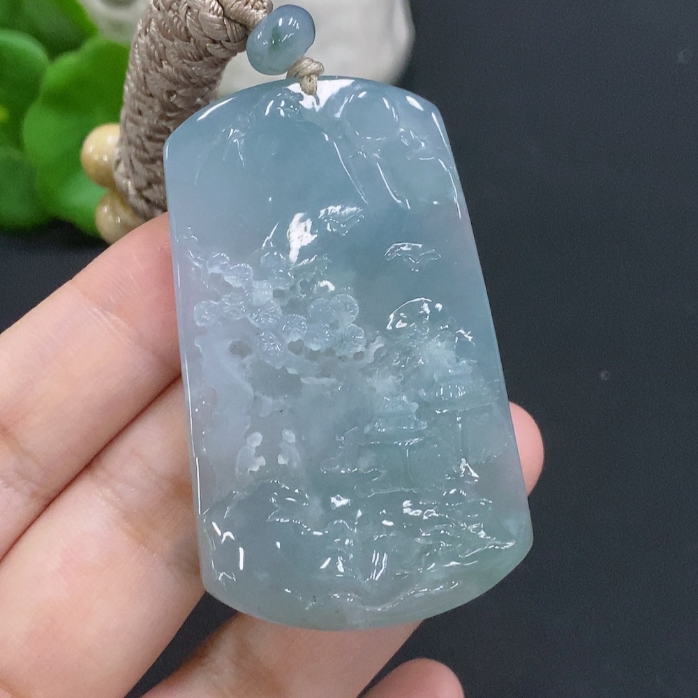 F29411376 JadeiteLandscape Pendant (Total weight approx. 35.7g including cord)