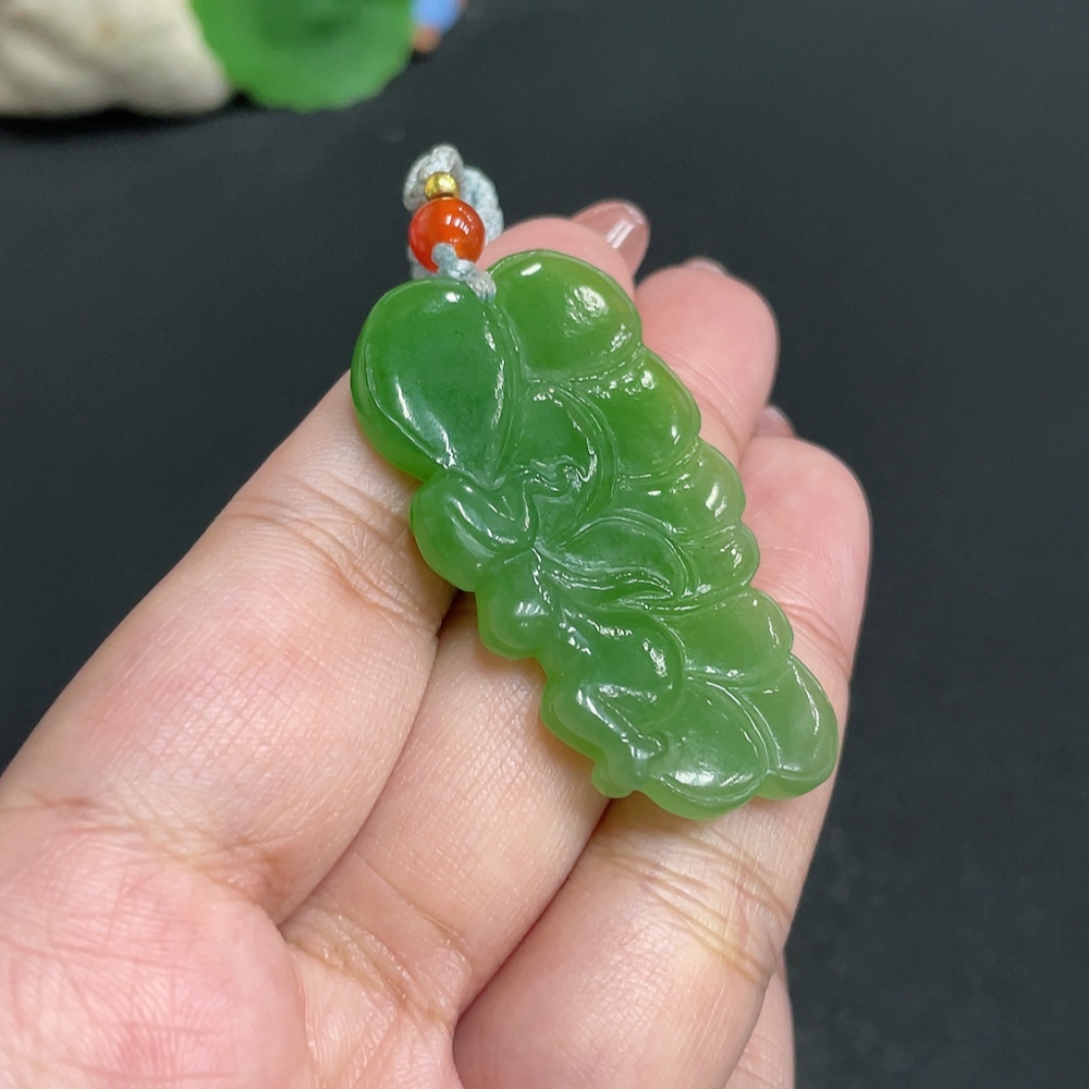 H34004455 Hetian Jade Jasper Pendant - Fairy