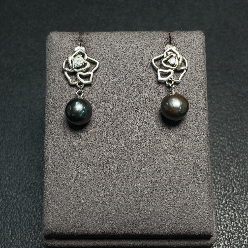 C34008980 Seawater Pearl Earrings Non-Gold Total Weight Approx. 3.76g Size About 9.2mm