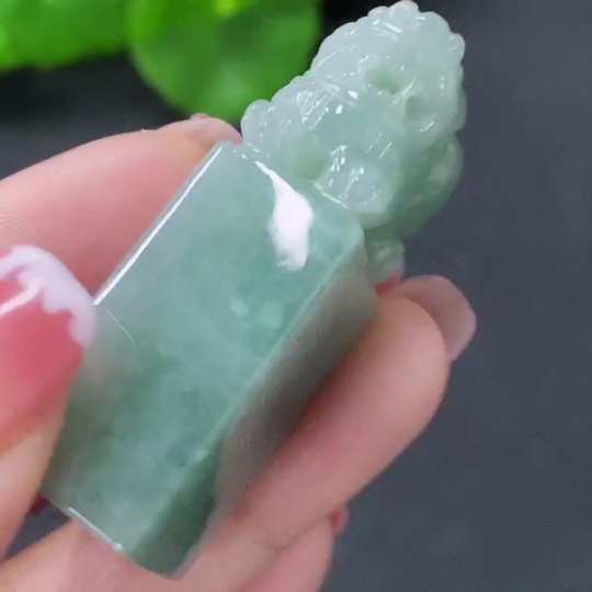 F27090573 Jadeite Pi Xiu Seal, Total Weight Approx. 30.27g