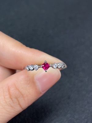 C33923276 Ruby Ring Non-Gold Adjustable Total Weight Approx.1.55g Stone 2.6mm