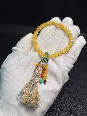 C33921040 Amber Beeswax Bracelet Total Weight About 7.49g With String Size Approx.6.1mm