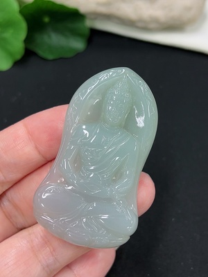 F41942280 翡翠佛牌挂件 货品总重约19.1克