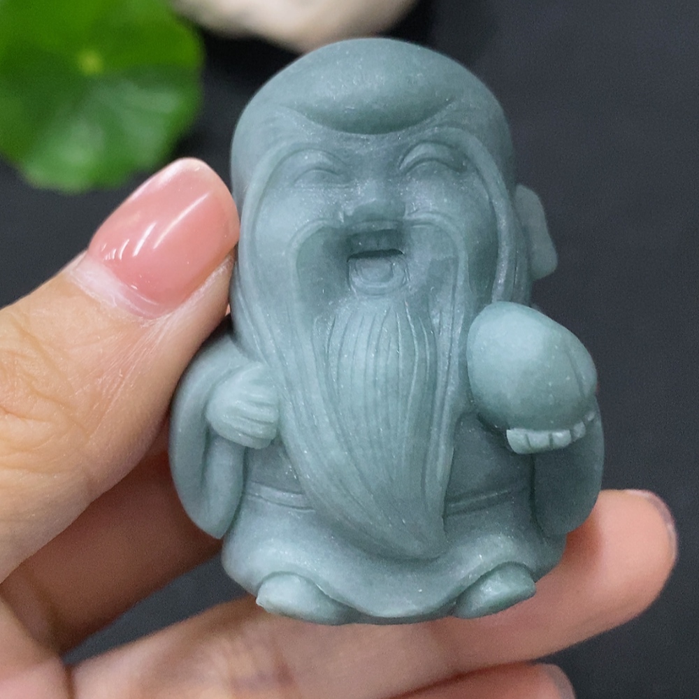 F35088518 Jadeite Rough Carving - God of Longevity, Total Weight Approx. 79.38g