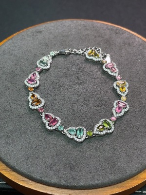 C34990734 Tourmaline Bracelet Non-Gold Total Weight Approx.8.41g Size Approx.4.5*2.3mm