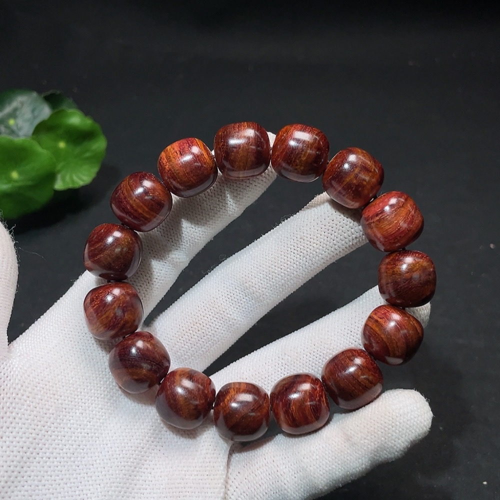 W33937397 Huanghuali Wood Bracelet, Total Weight Approx. 26.6g, Bead Size 15.1mm