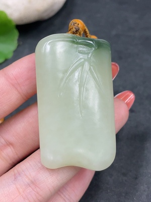 H34960558 Hetian Jade Pendant Bamboo Node