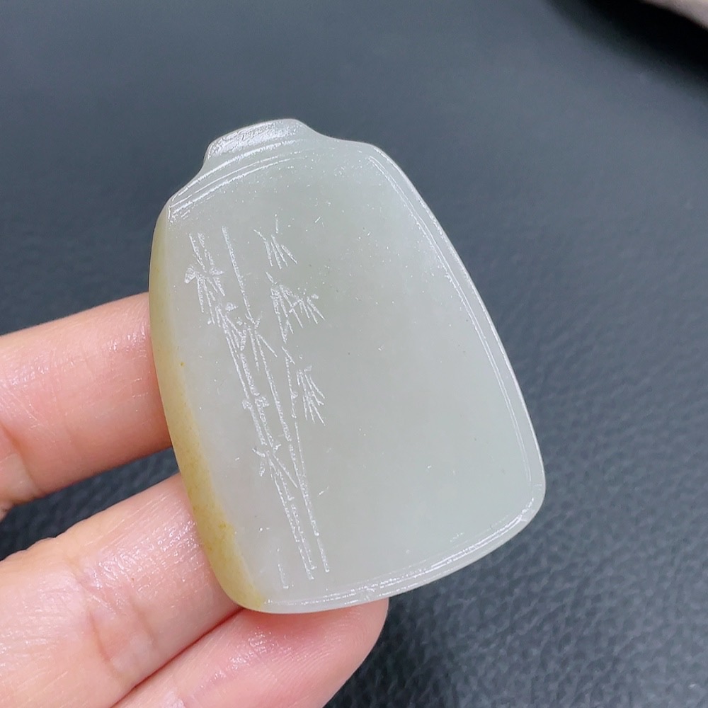 H23580306 Hetian Jade Pendant Bamboo Total Weight About 21.4g