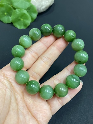 H32760030 Hetian Jade Bracelet Approx.13.6mm Total Weight Approx.58.2g