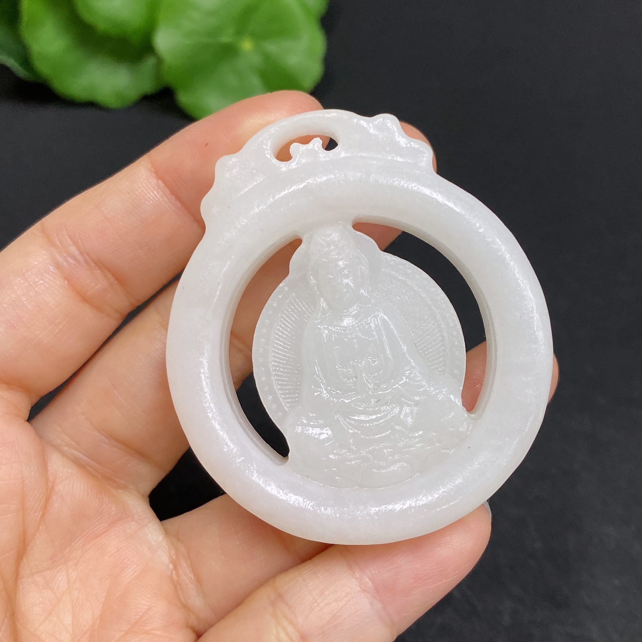 H32728283 Hetian Jade Pendant Guanyin Total Weight About 41g