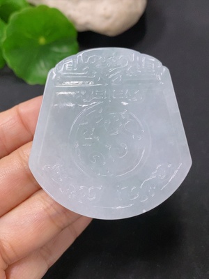 F35089556 Jadeite Pendant Antique Plaque Total Weight Approx. 37.36g