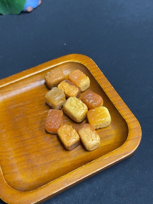 H32738027 Yellow Dragon Jade Loose Beads Total Weight Approx. 41.4g