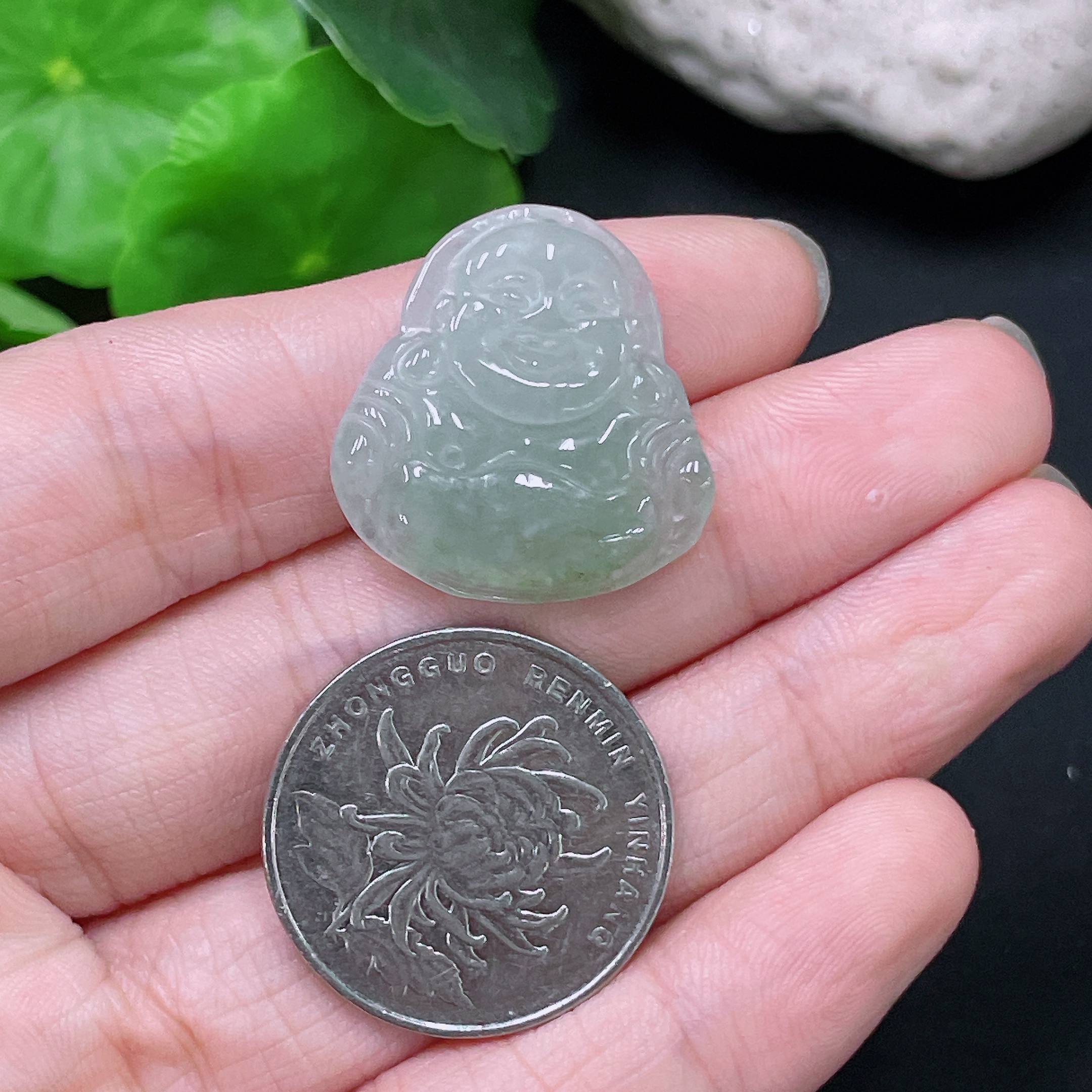 F33893043 Jadeite Buddha Pendant Total Weight Approx. 4.7g