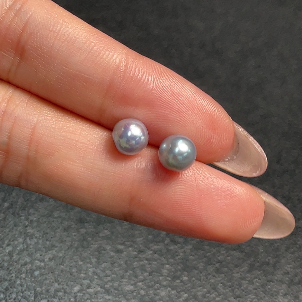C34992252 Seawater Pearl Earrings Color Origin Undetermined Non-Gold Total Weight Approx. 0.9g Size About 6.3mm