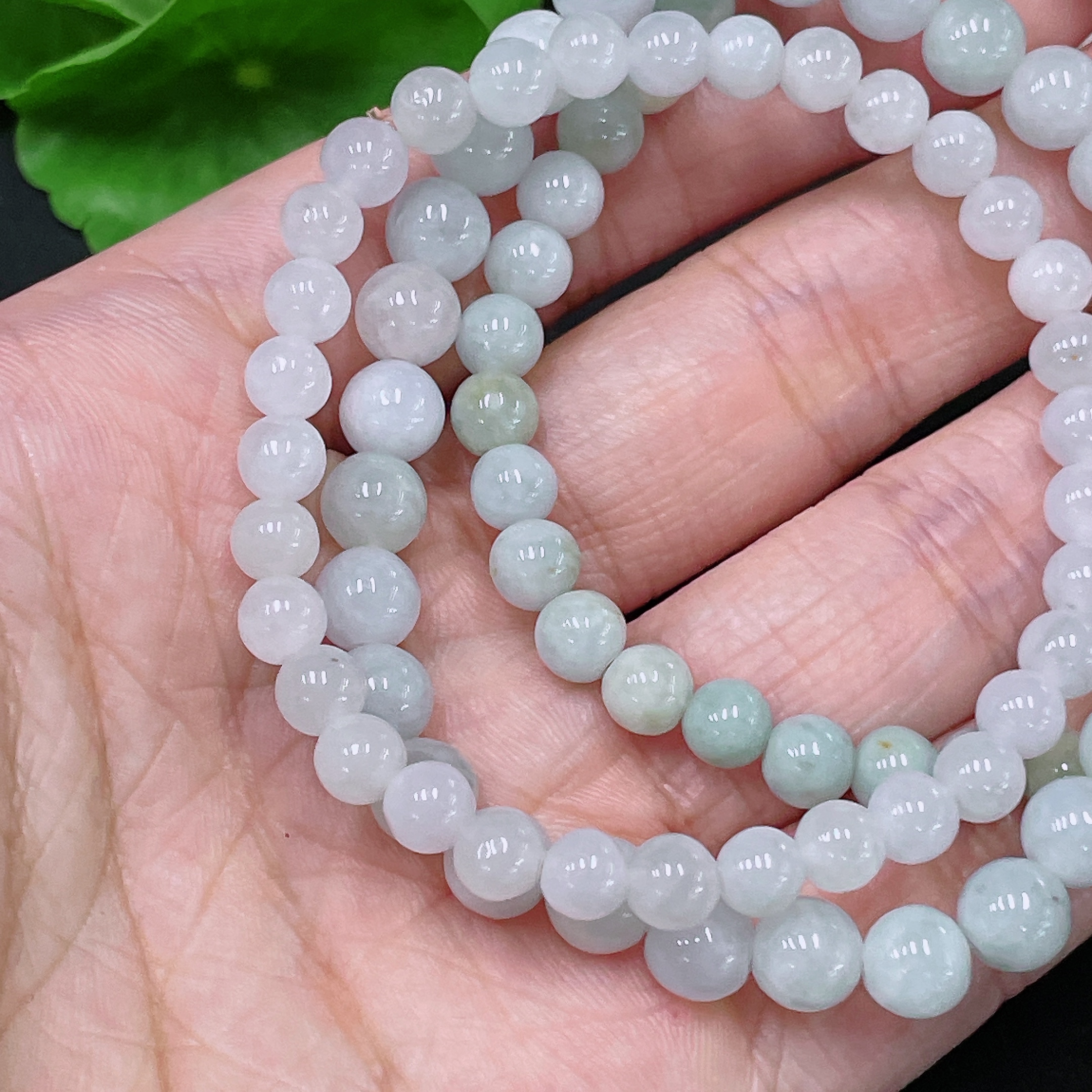 F33894046 Jadeite Bead Necklace Approx. 6.7mm