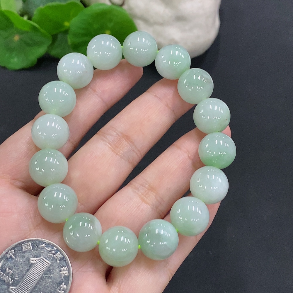 F34000661 Jadeite Bead Necklace Approx. 12.6mm Total Weight Approx. 58.7g