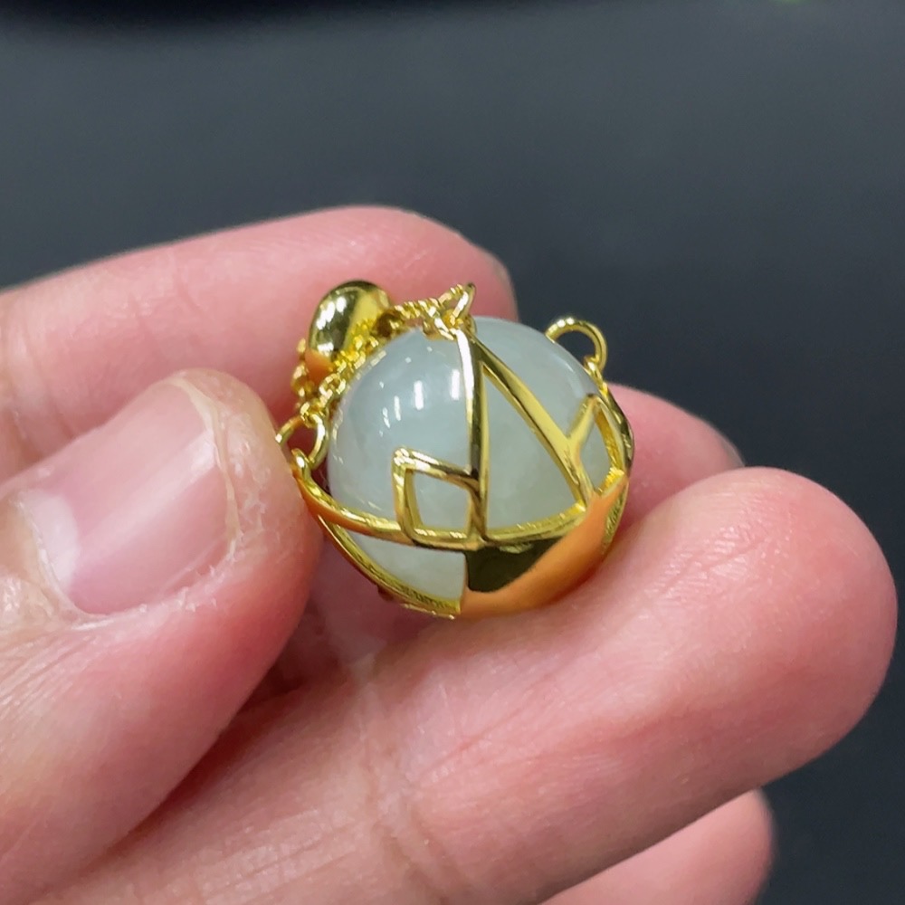 F29330216 Jadeite Bead Setting Approximately 13mm Total Weight About 5.4g Non-Gold Setting