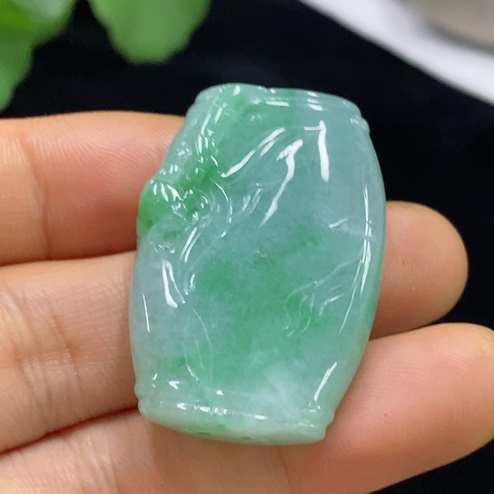 F34947831 Jadeite Bamboo Joint Pendant Total Weight Approximately 17.8g