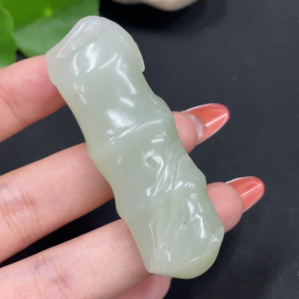 H34017325 Hetian Jade Pendant Bamboo Joint Total Weight About 30.6g