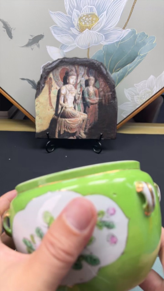 W29382867 Porcelain Patterned Translucent Republic of China Export Period Painted Congee Jar (size as per physical item)