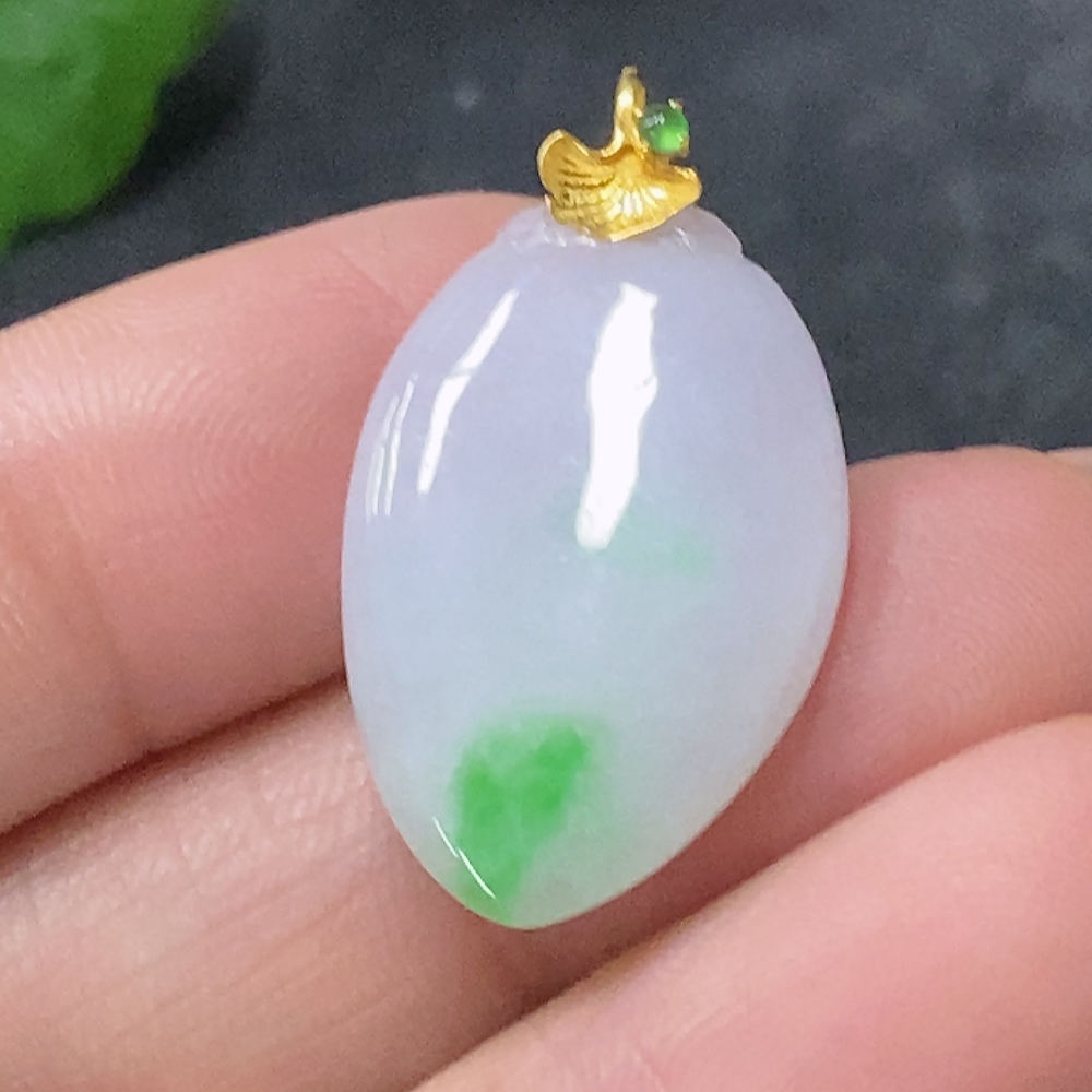 F34030216 Jadeite Pendant Fu Gua 18k No Stamp Surface Gold Content Au75% Total Weight Approx. 2.8g