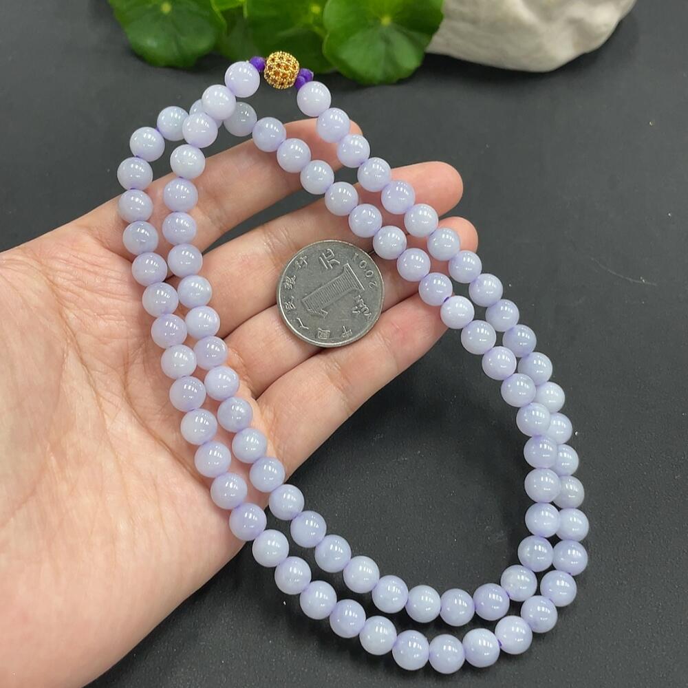 F04306175 Jadeite Bead Necklace 7.6mm