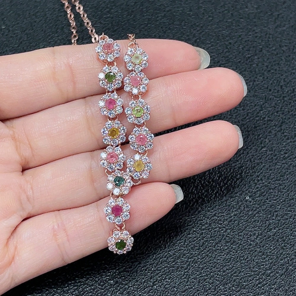 C34007916 Tourmaline Necklace Non-Gold Total Weight Approx.10.03g Size Approx.2.3mm