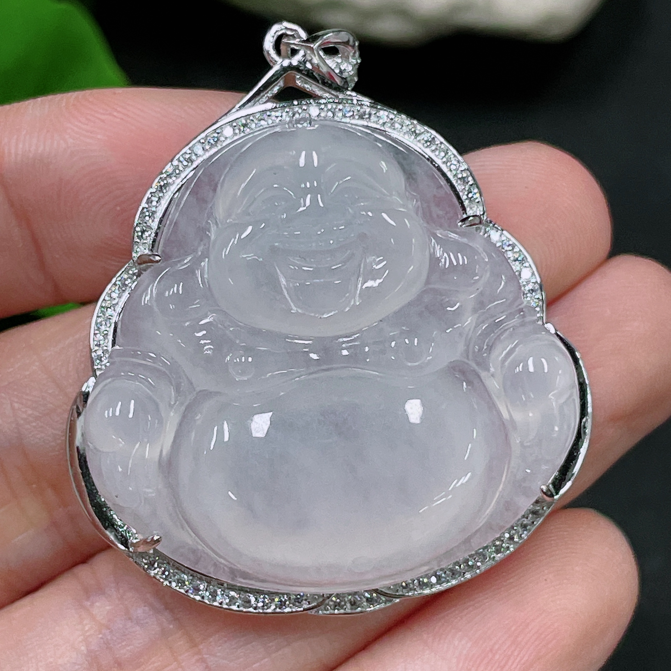 F33920240 Jadeite Buddha Pendant Inlaid Without Gold Total Weight About 12.4g