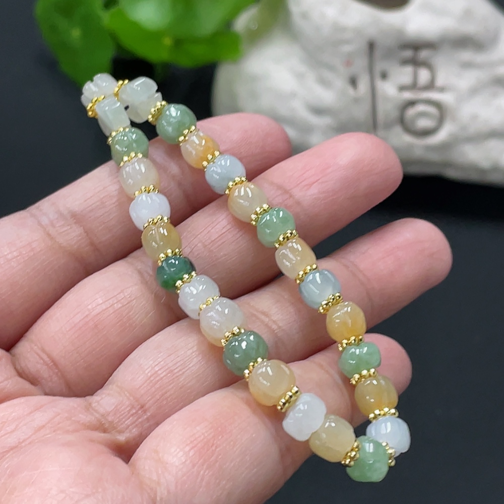 F35080949 Jadeite Beads 5.7mm Approx. Total Weight 9.96g Non-Gold Accessories