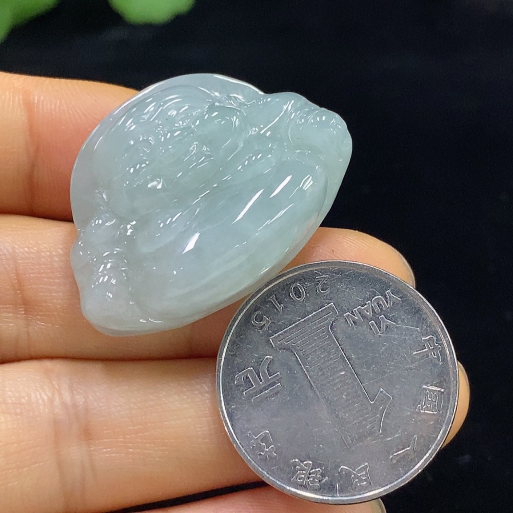 F34024708 Jadeite Buddha Pendant Total Weight Approx. 15.57g