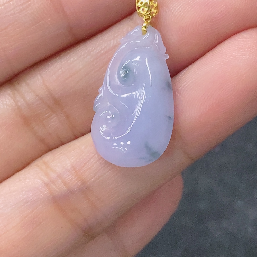 F34042594 Jadeite Ruyi Pendant 18k Total Weight Approx. 1.7.5g