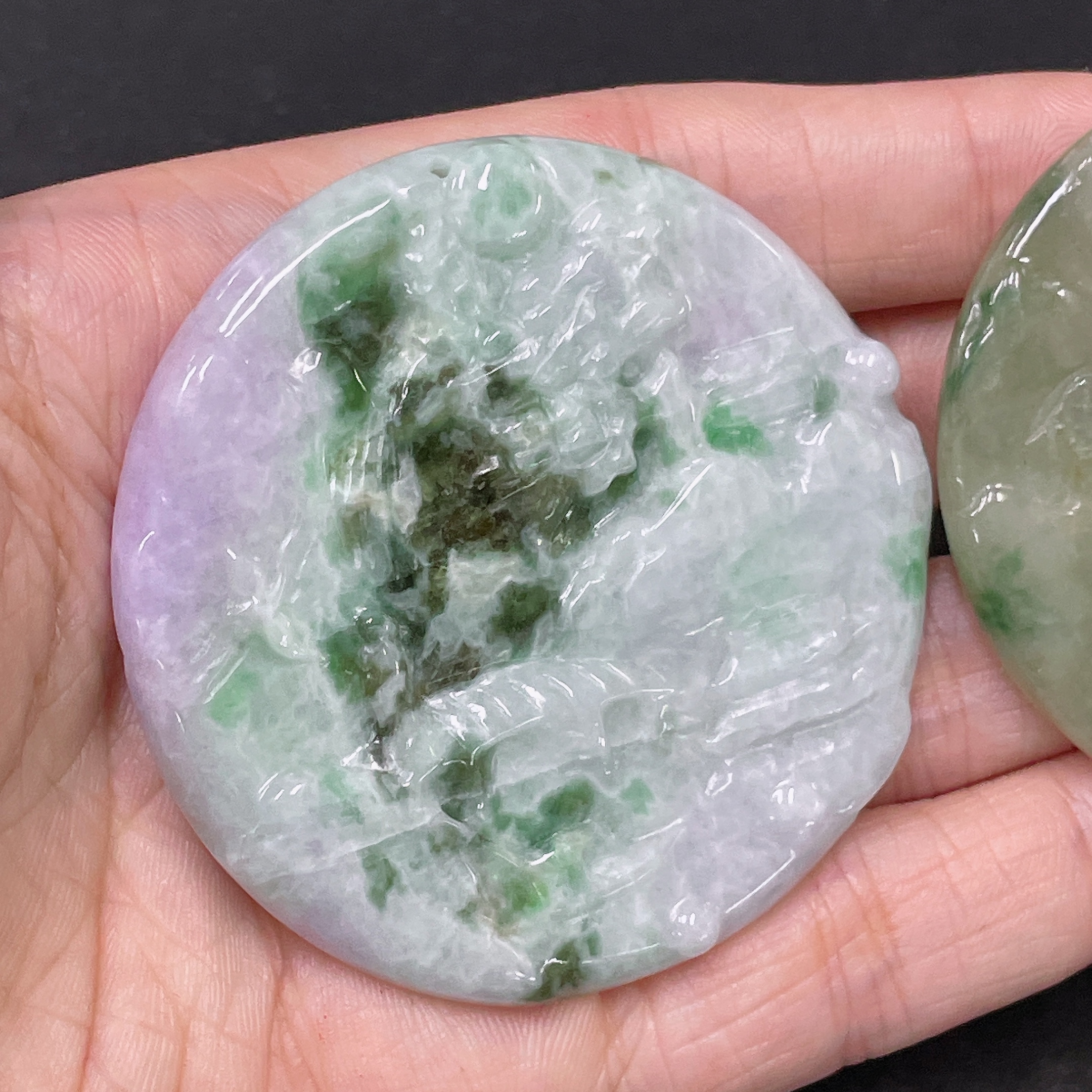 F34020339 Jadeite Pendant Sell as a Lot Containing Other Mineral Components