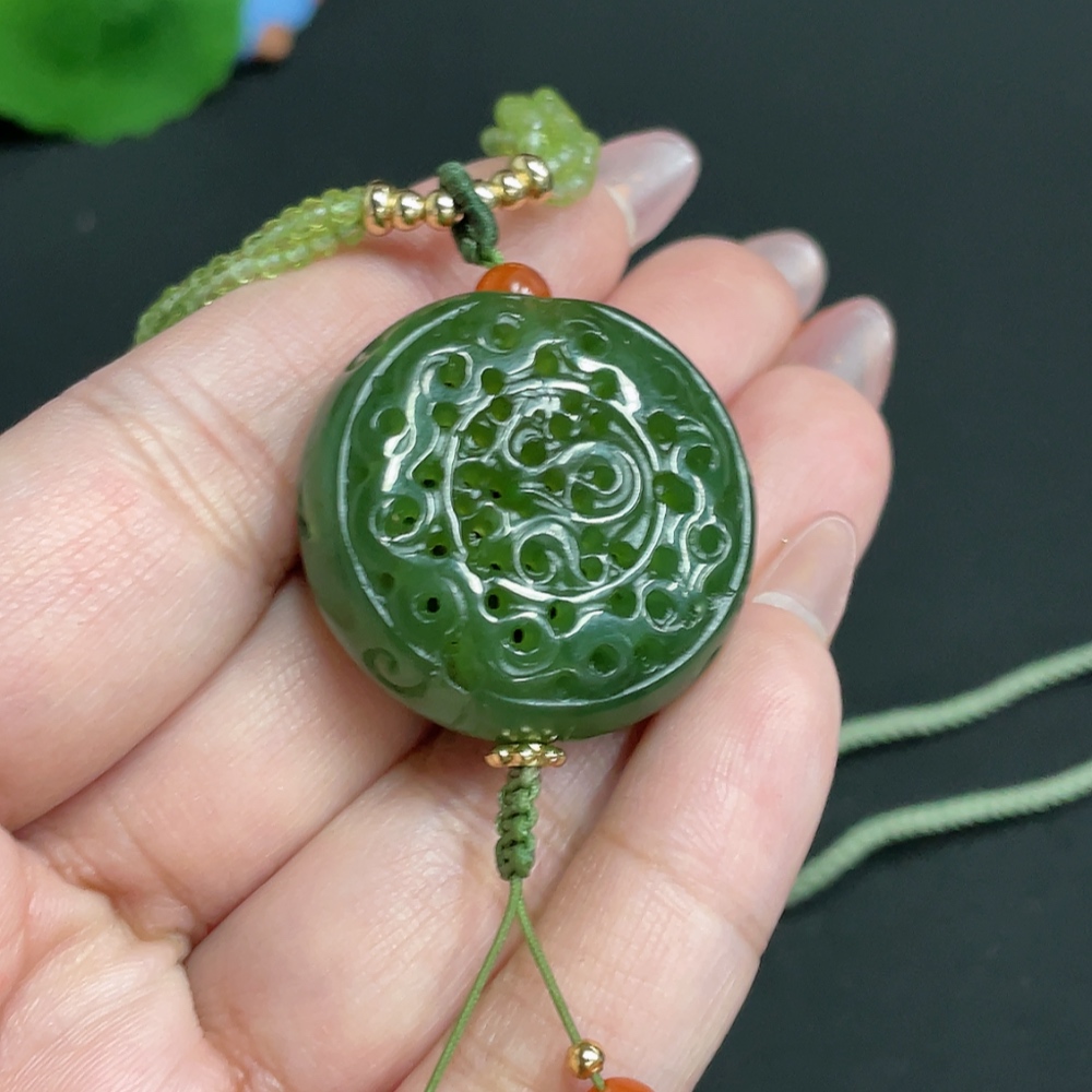 H26001667 Hetian Jade Pendant - Antique Style Piece