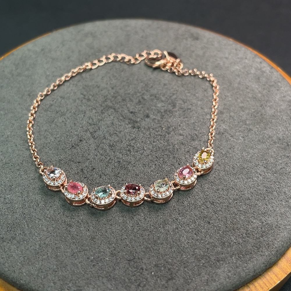 C34007095 Tourmaline Bracelet Non-Gold Total Weight Approx.4.5g Size 3*2.2mm