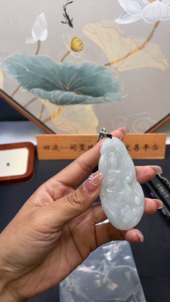 F31612426 JadeitePendant Guanyin with Cord Total Weight Approx. 25.16g