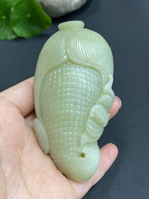 H17911026 Hetian Jade Handheld Piece, Many Children Many Blessings, Total Weight Approx. 150.5g