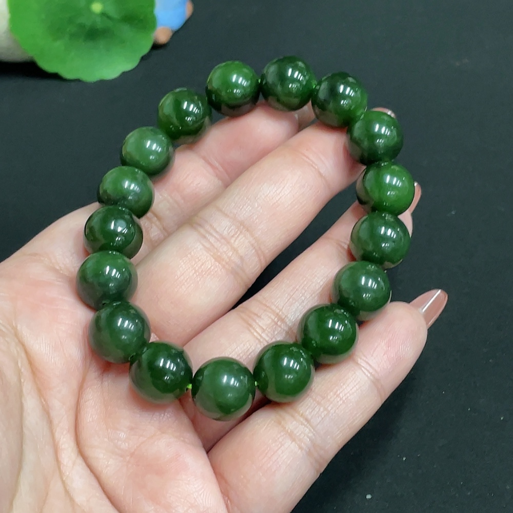 H35100486 Hetian Jade Bracelet, Approx. 11.6 mm, Total Weight Approx. 44.8g