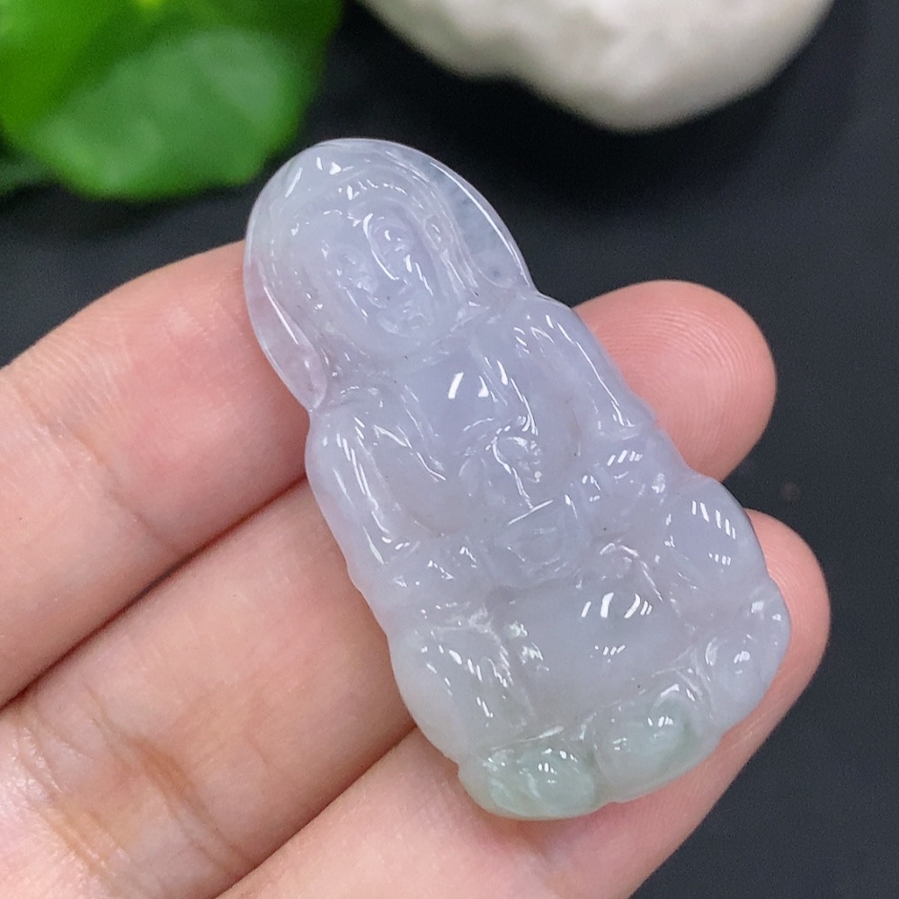 F34023398 Jadeite Guanyin Pendant, Total Weight Approximately 8.7g