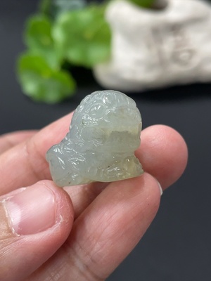F34999770 Jadeite Stone Lion Pendant Total Weight Approx.9.25g