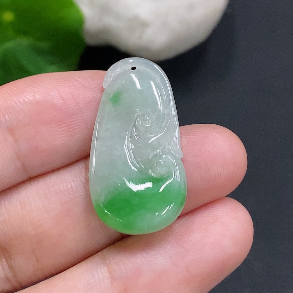 F34001338 Jadeite Ruyi Pendant Total Weight Approx. 2.2g
