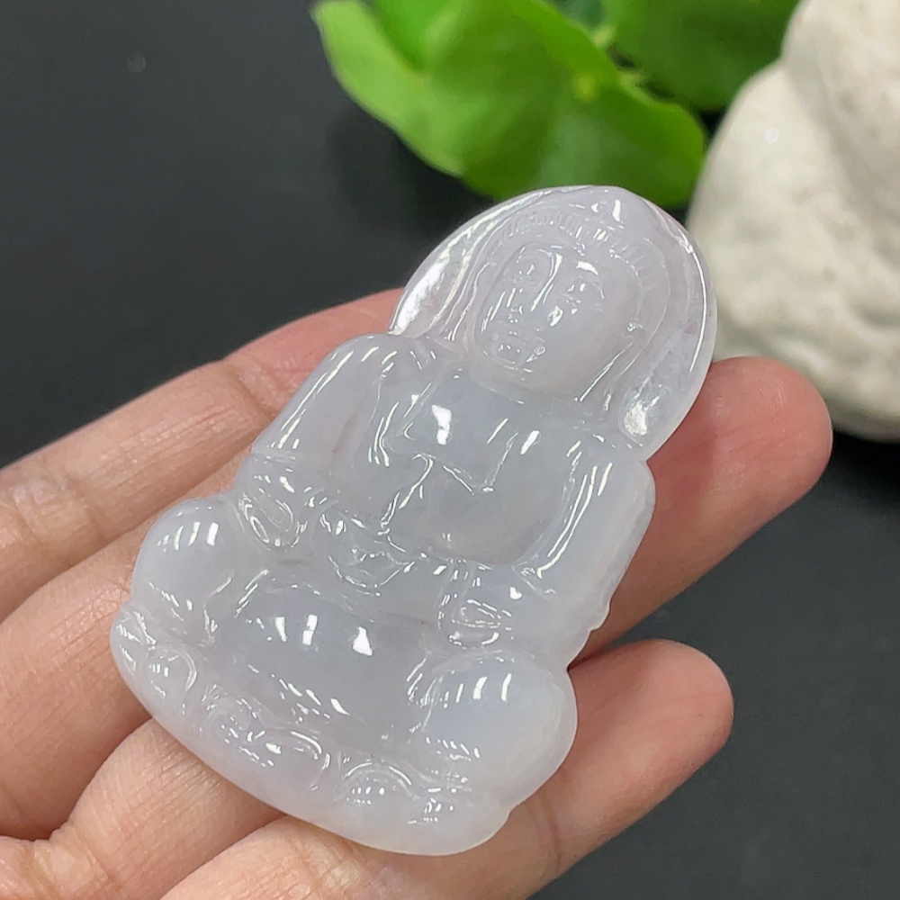 F34019463 Jadeite Guanyin Pendant Total Weight: Approx. 18.1g