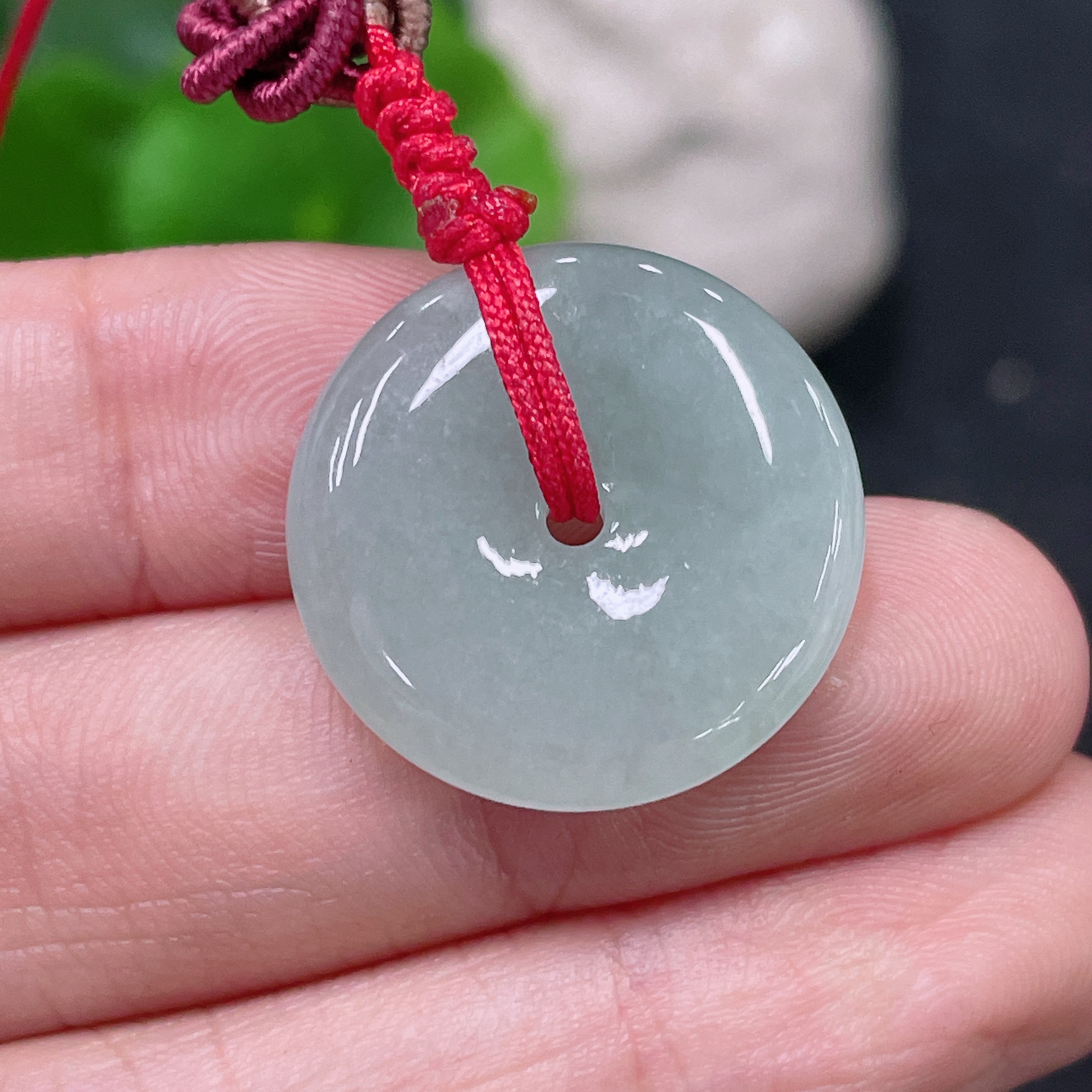 F32779203 Jadeite Pendant Peace Knot with Cord Total Weight Approx. 4.8g