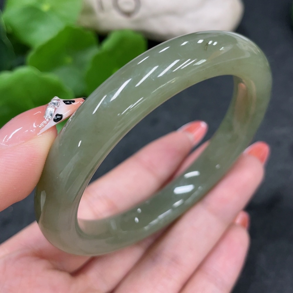 H34960115 Hetian Jade Round Bracelet Size 58 Total Weight Approx. 50.6g