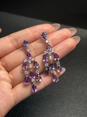 C34065786 Crystal Earrings Non-Gold Total Weight Approx. 9.5g Size 7.6*4.6mm